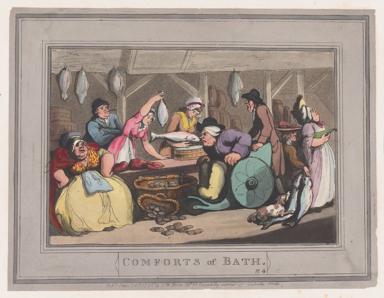 Fürdő kényelmei, 4. tábla, 1798. január 6., 1798. január 6. alkotó: Thomas Rowlandson