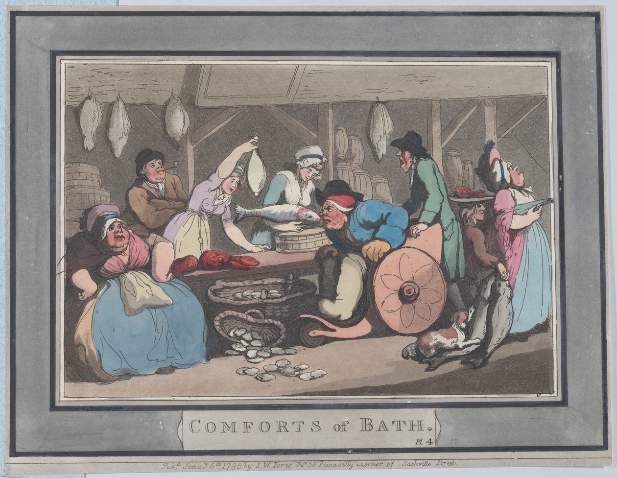 Fürdő kényelmei, 4. tábla, 1798. január 6., 1798. január 6. alkotó: Thomas Rowlandson