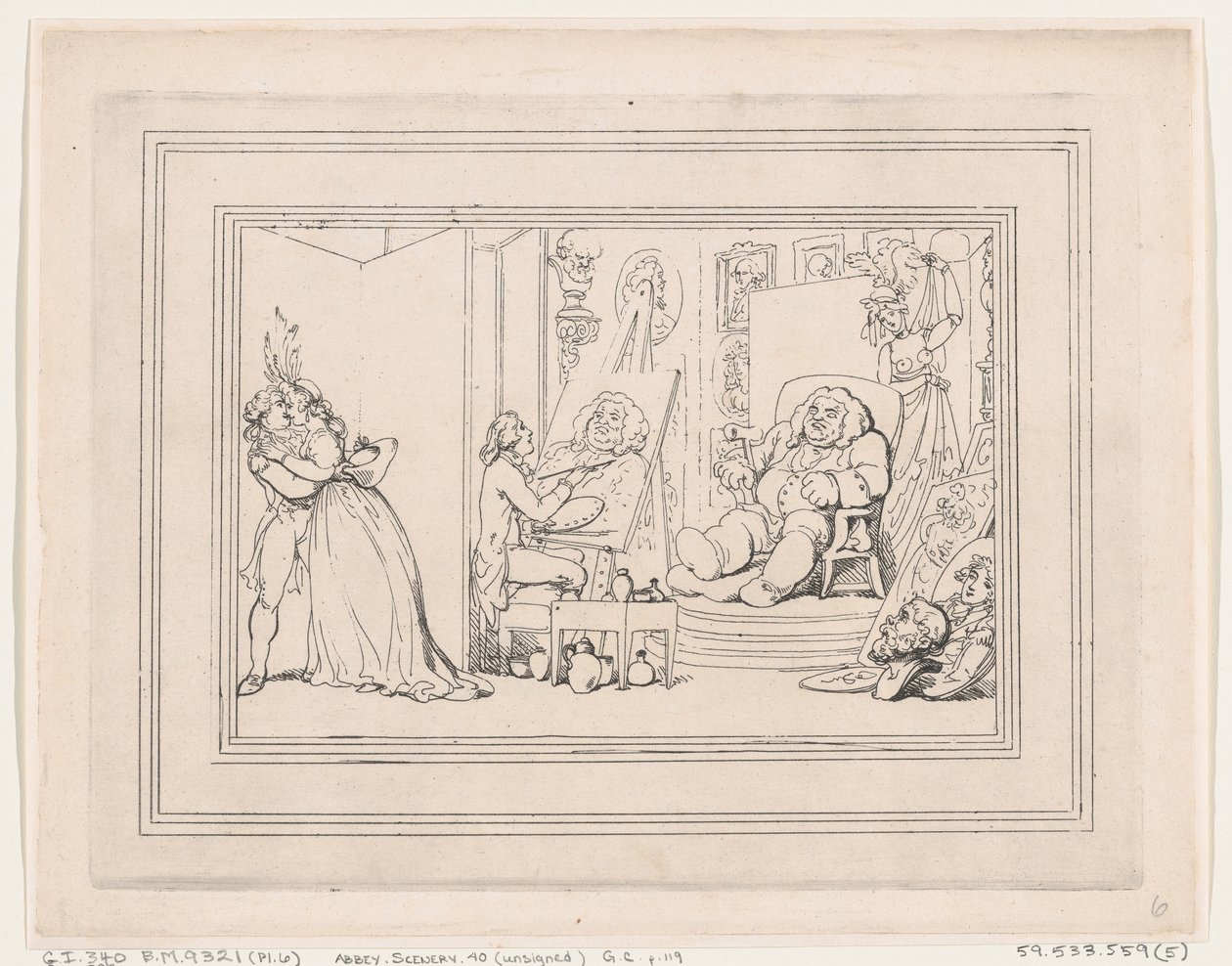 Bath kényelmei, 6. táblakép alkotó: Thomas Rowlandson