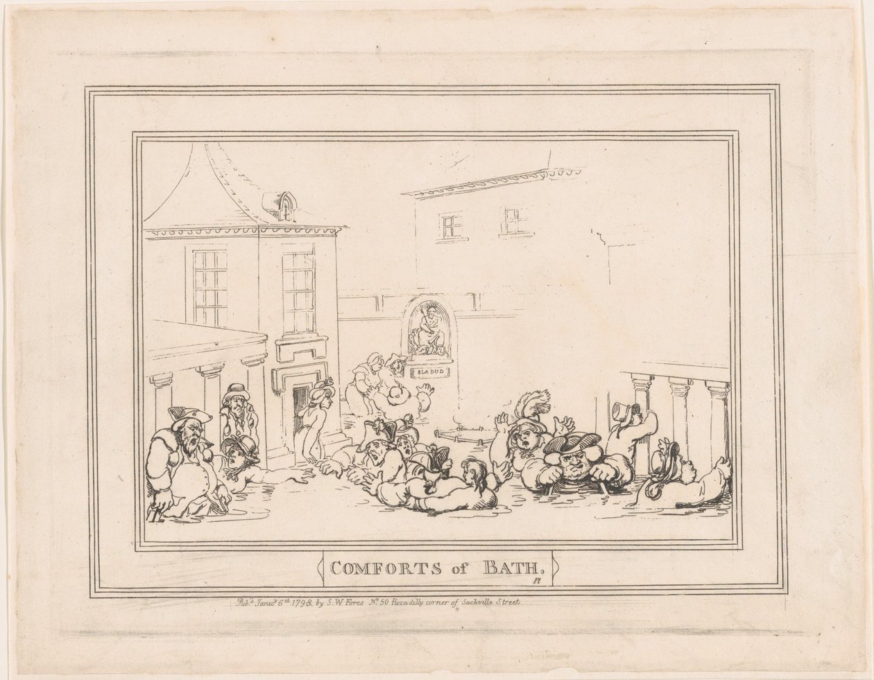 Bath kényelmei, 7. táblakép alkotó: Thomas Rowlandson