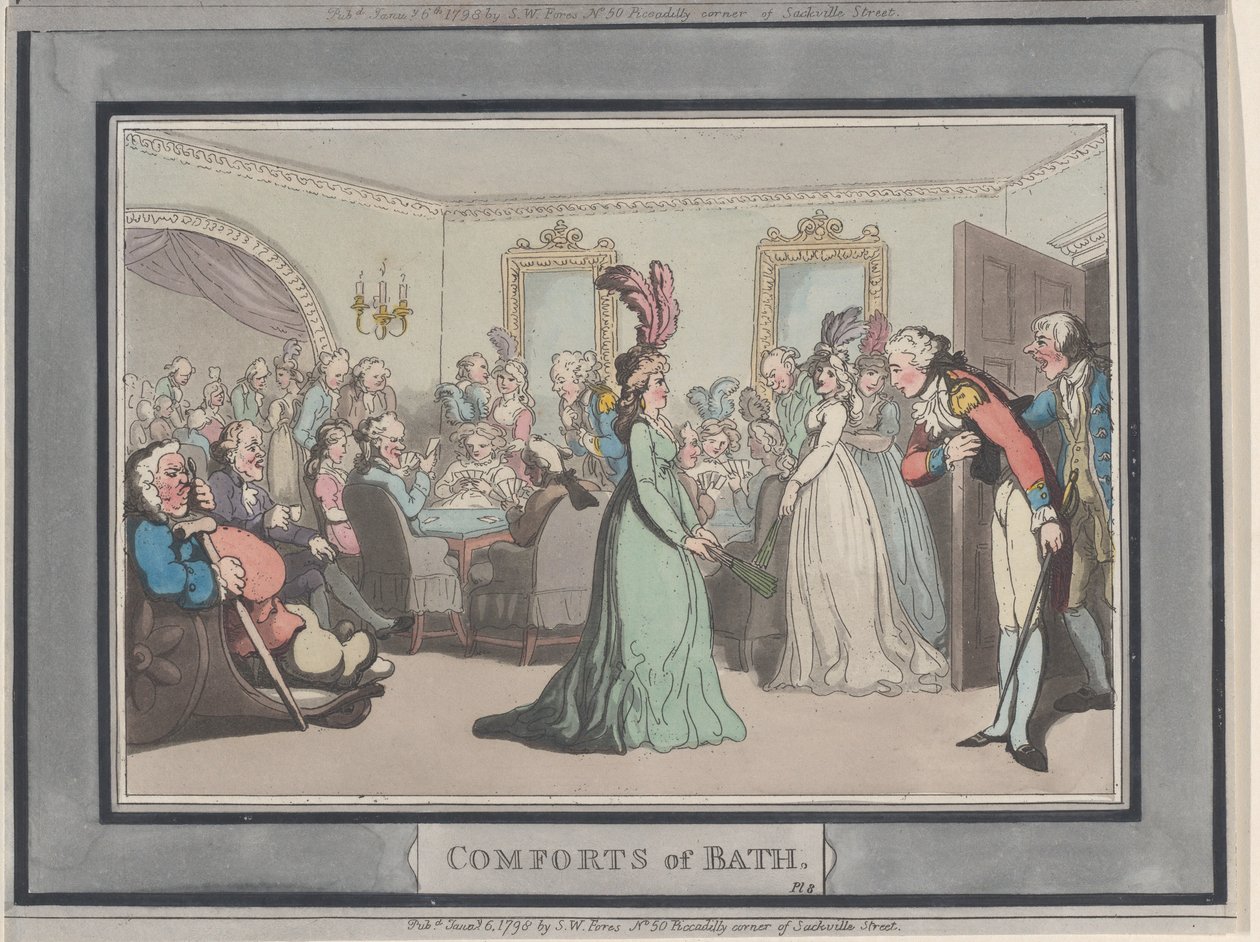 Fürdő kényelmei, 8. tábla, 1798. január 6., 1798. január 6. alkotó: Thomas Rowlandson