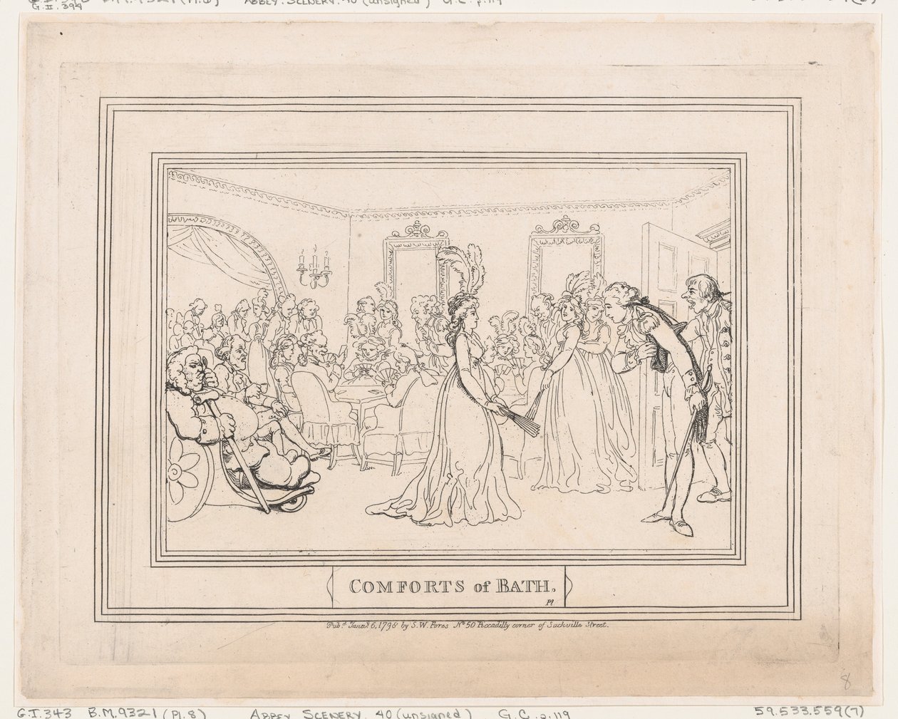 Fürdő kényelmei, 8. tábla, 1798. január 6., 1798. január 6. alkotó: Thomas Rowlandson