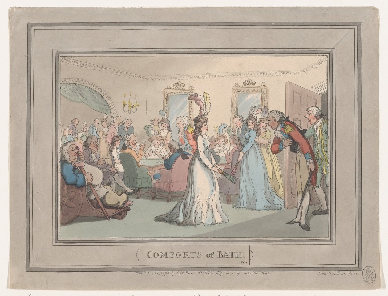 Fürdő kényelmei, 8. tábla, 1798. január 6., 1798. január 6. alkotó: Thomas Rowlandson