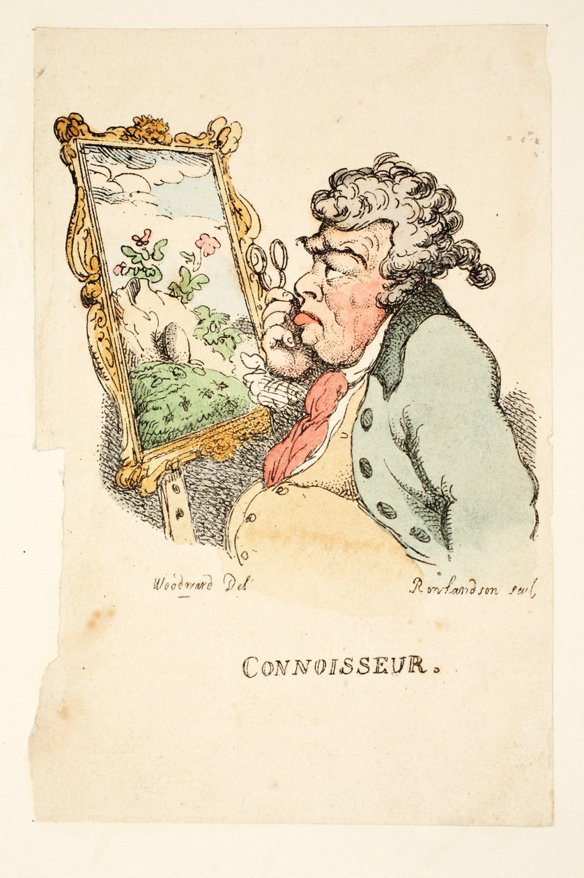 Hozzáértő, (kézzel színezett gravírozás) alkotó: Thomas Rowlandson