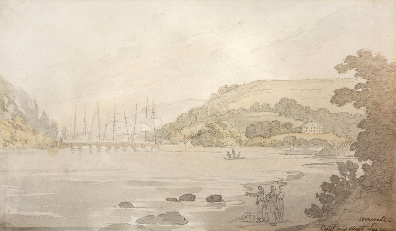 Cornwall, East és West Looe (akvarell) alkotó: Thomas Rowlandson