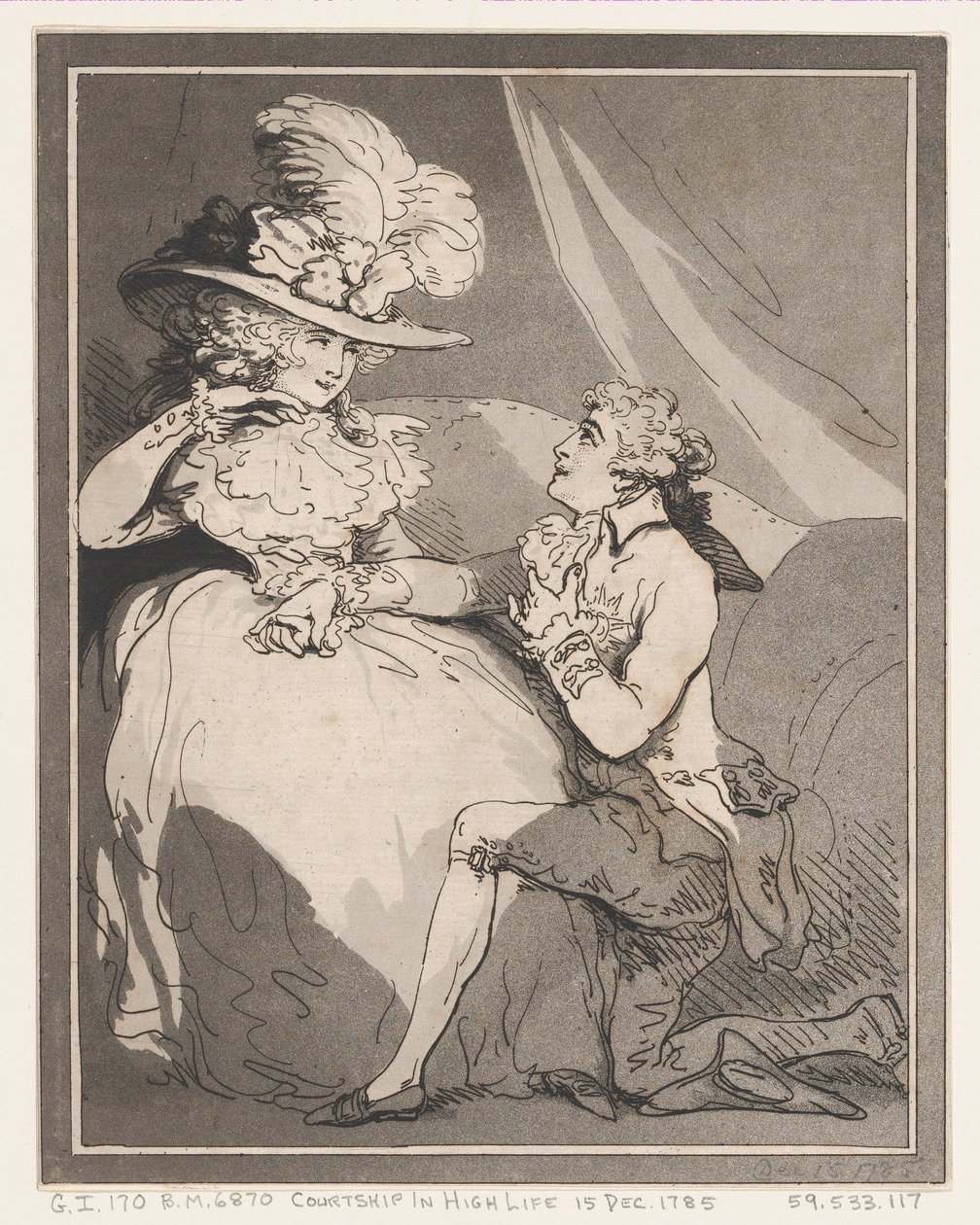 Udvarlás a magas életben, 1785. december 15., 1785. december 15. alkotó: Thomas Rowlandson