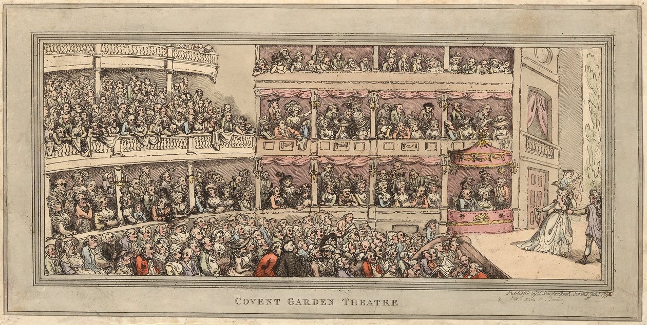 Covent Garden Színház, pub. Henry Brookes, 1786 (kézzel színezett rézkarc) alkotó: Thomas Rowlandson