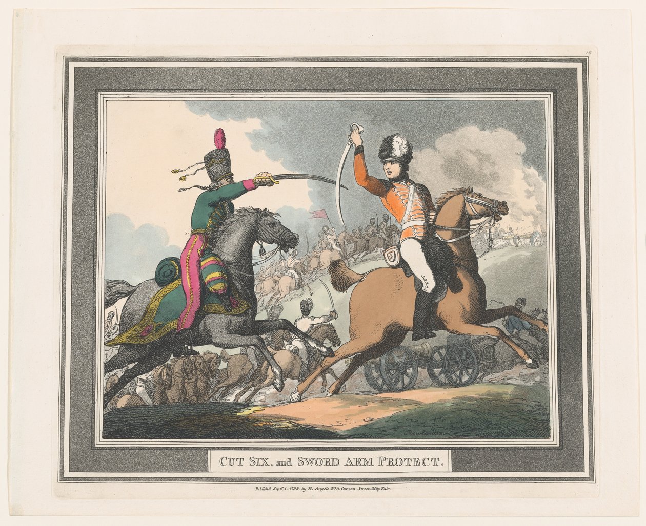Cut Six és Sword Arm Protect, 1798. szeptember 1., 1798. szeptember 1. alkotó: Thomas Rowlandson