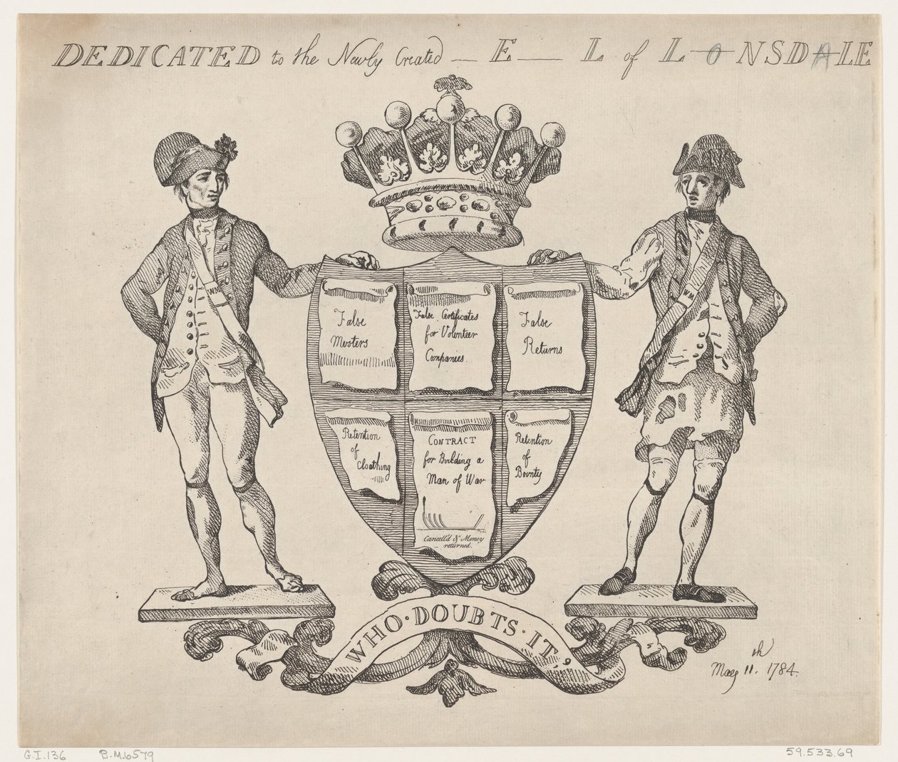 Az 1784. május 11., 1784. május 11. L-nsd-le Újonnan Létrehozott E-l-jének szentelve. alkotó: Thomas Rowlandson