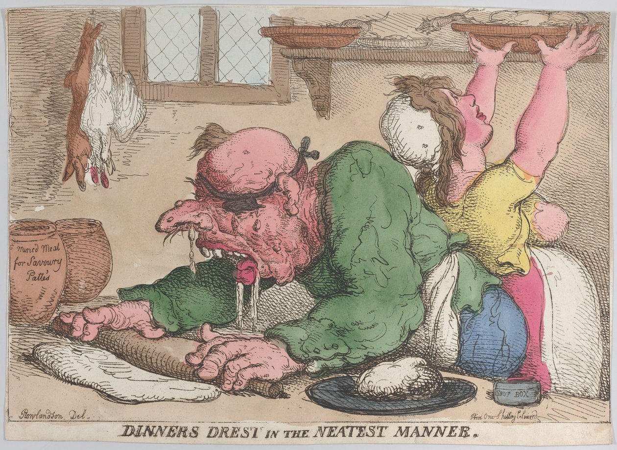 Dinners Drest in the Neatest Manner, 1811. október, 1811. október. alkotó: Thomas Rowlandson