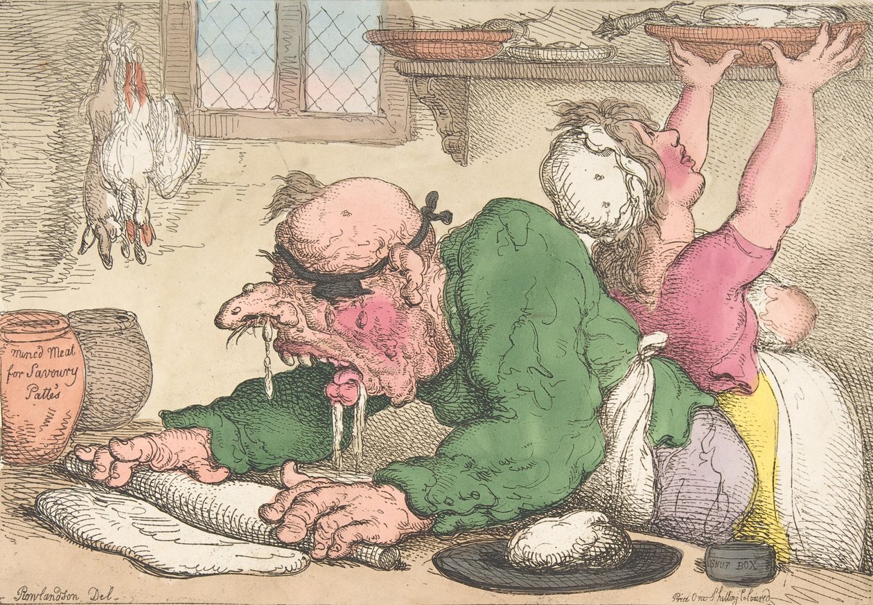 Dinners Drest in the Neatest Manner, 1811. október, 1811. október. alkotó: Thomas Rowlandson