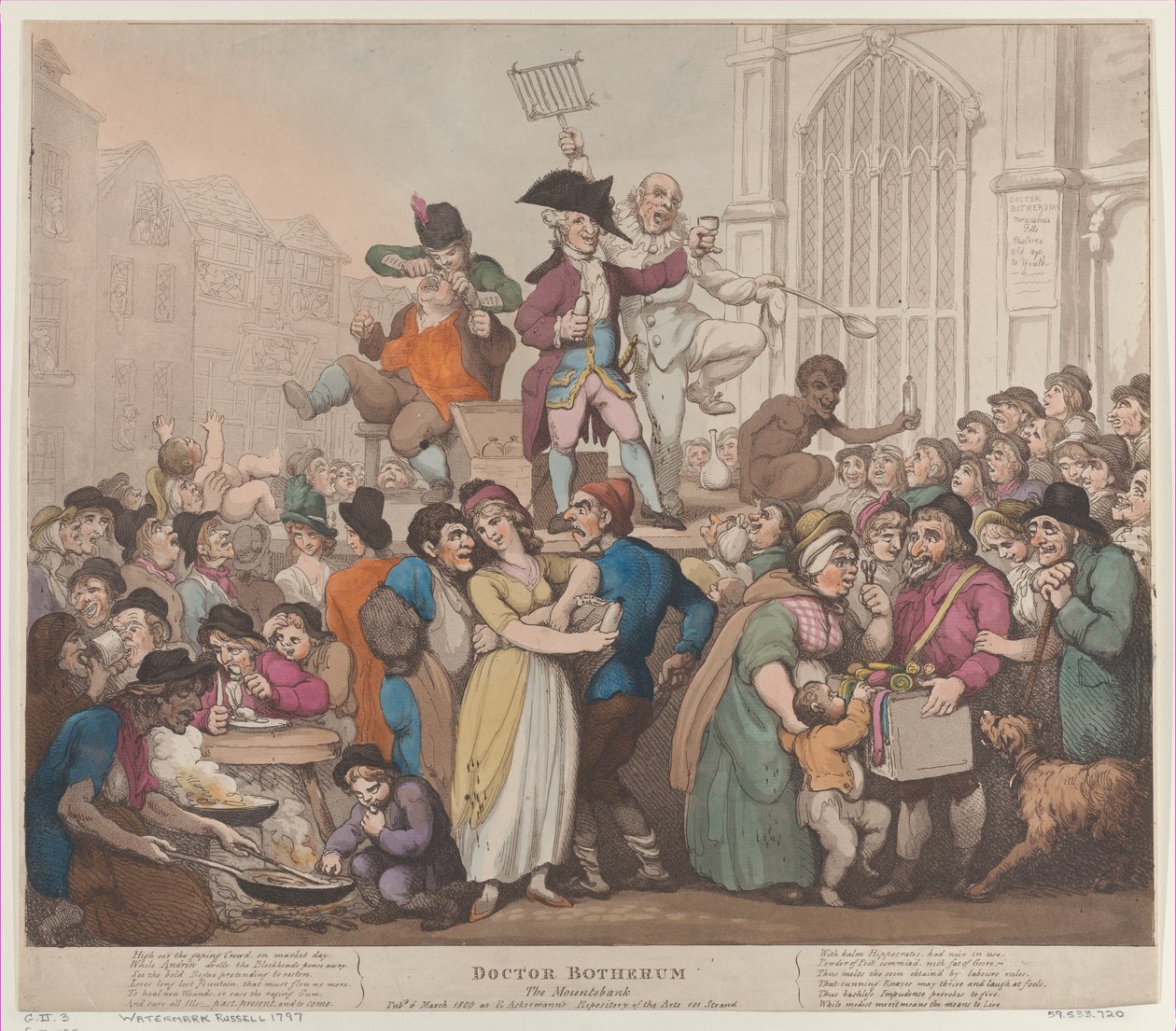 Doctor Botherum, The Montebank, 1800. március 6., 1800. március 6. alkotó: Thomas Rowlandson