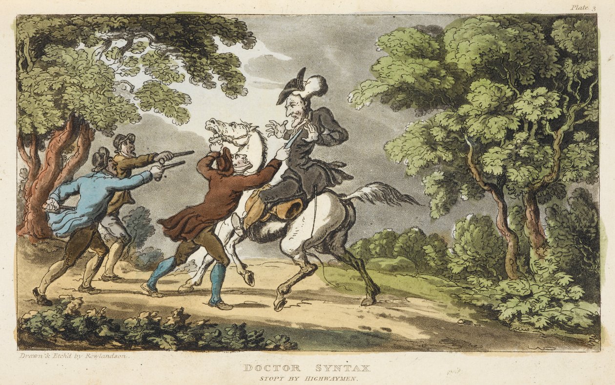 Doctor Syntax és Highwaymen alkotó: Thomas Rowlandson