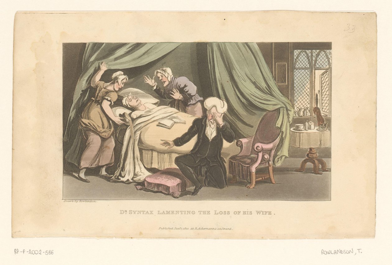 Doctor Syntax gyászolja elhunyt feleségét alkotó: Thomas Rowlandson