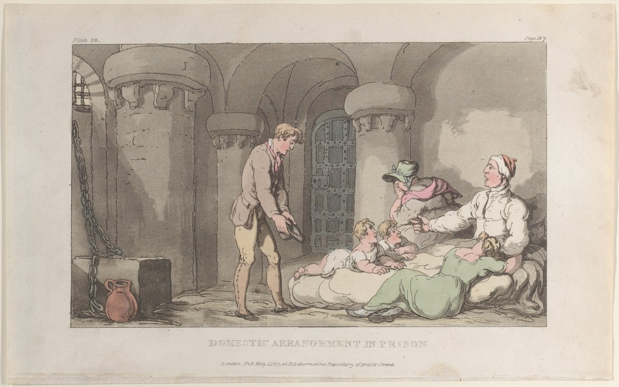 Házi rendelkezések a börtönben, The Vicar of Wakefield, 1817. május 1., 1817. május 1. alkotó: Thomas Rowlandson