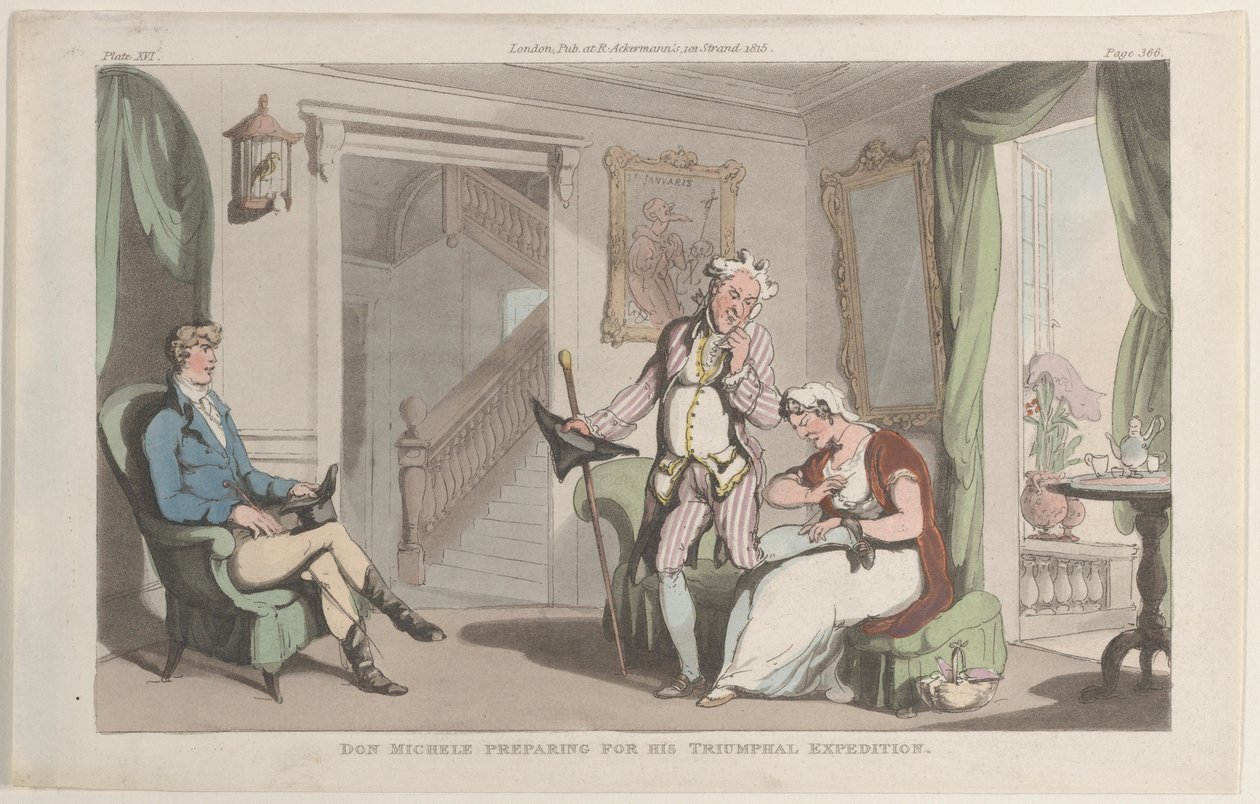 Don Michele diadalútjára készül, Nápolyból és Campagna-ból..., 1815. június 1. alkotó: Thomas Rowlandson