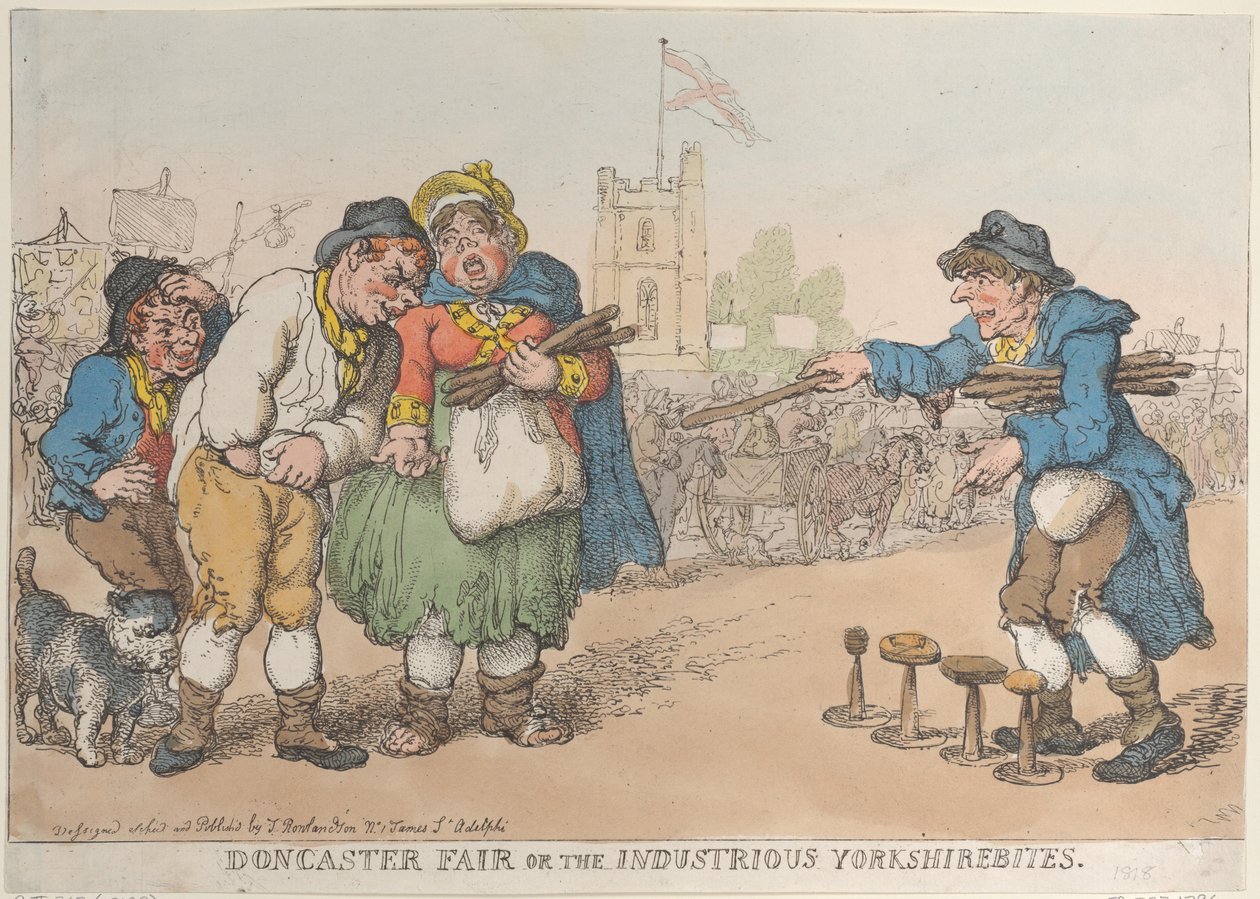 Doncaster Fair vagy a szorgalmas Yorkshirebites, 1808-18., 1808-18. alkotó: Thomas Rowlandson
