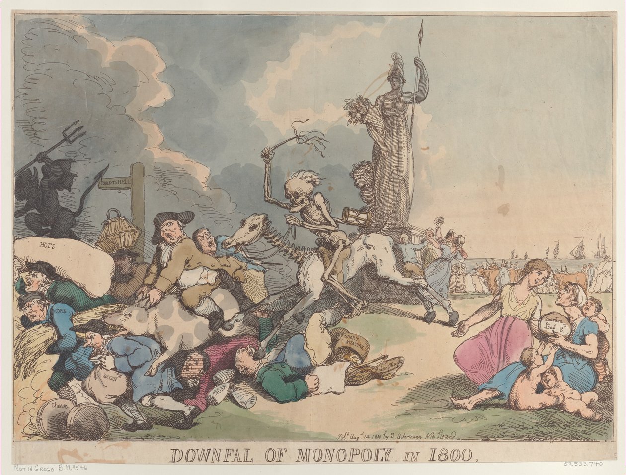 A monopólium bukása 1800-ban, 1800. augusztus 14., 1800. augusztus 14. alkotó: Thomas Rowlandson