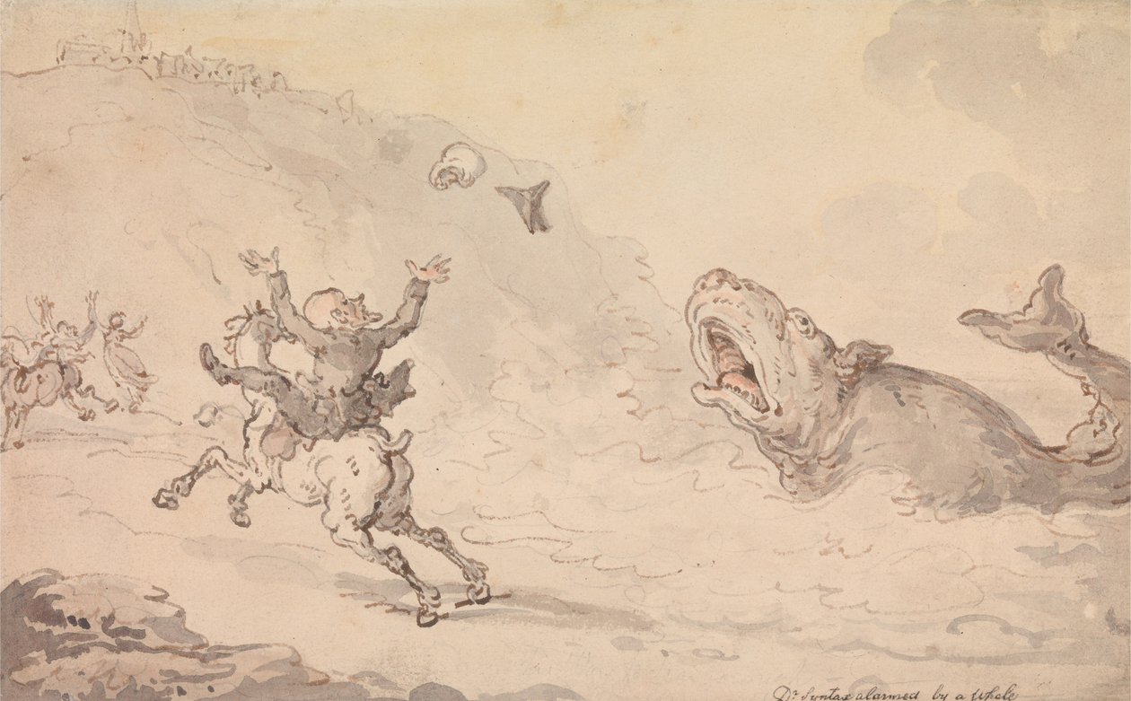 Dr. Syntax-ot megijesztette egy bálna alkotó: Thomas Rowlandson
