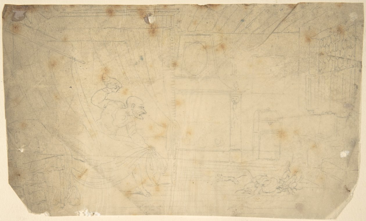 Dr. Syntax elveszíti a parókáját alkotó: Thomas Rowlandson