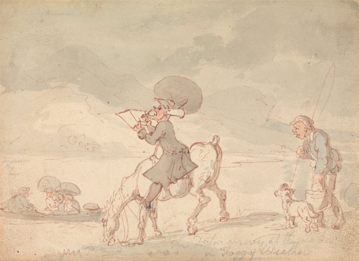 Dr. Syntax a tó partján rajzol alkotó: Thomas Rowlandson