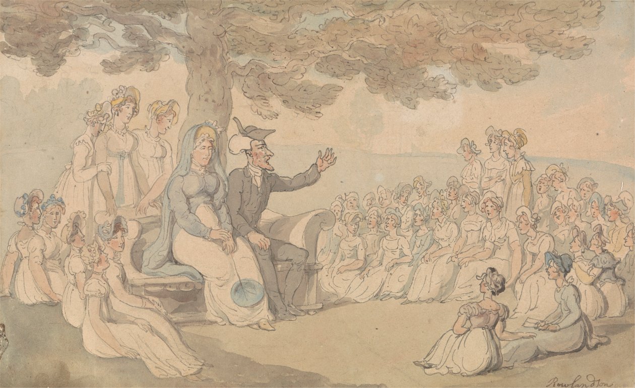 Dr. Syntax egy fiatal hölgyek bentlakásos iskolájába látogat alkotó: Thomas Rowlandson