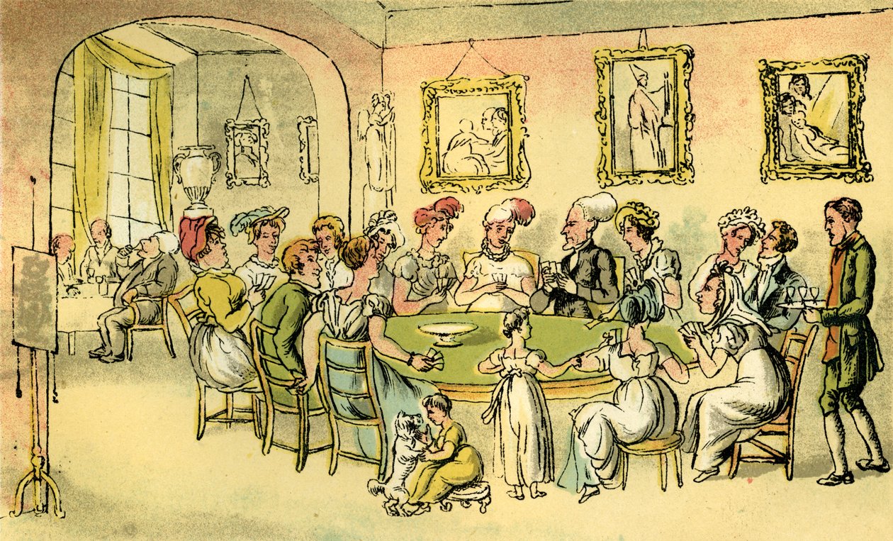"Dr. Syntax egy kártyapartin" alkotó: Thomas Rowlandson
