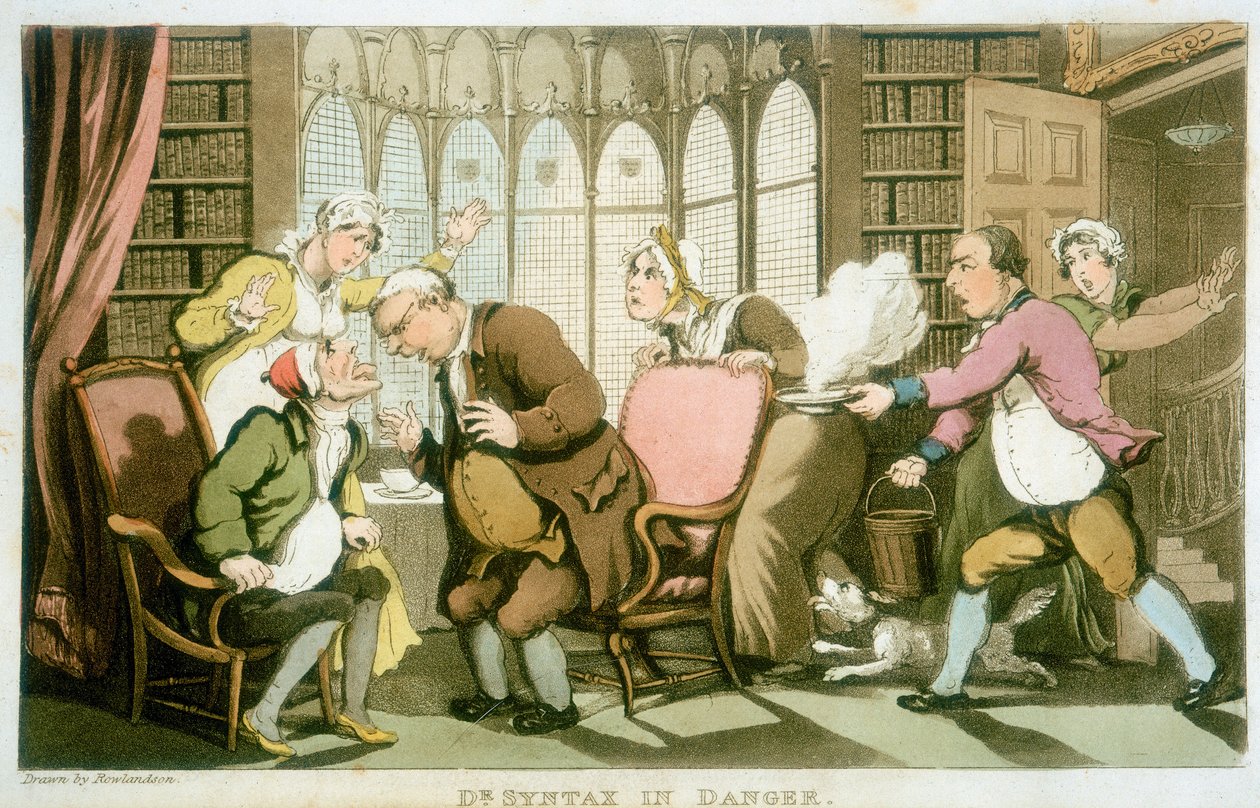 "Dr. Syntax in Danger", 1820 alkotó: Thomas Rowlandson