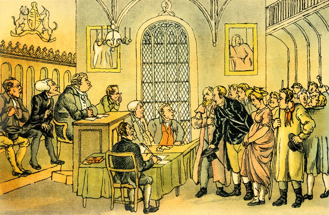 "Dr. Syntax a bíróságon" alkotó: Thomas Rowlandson