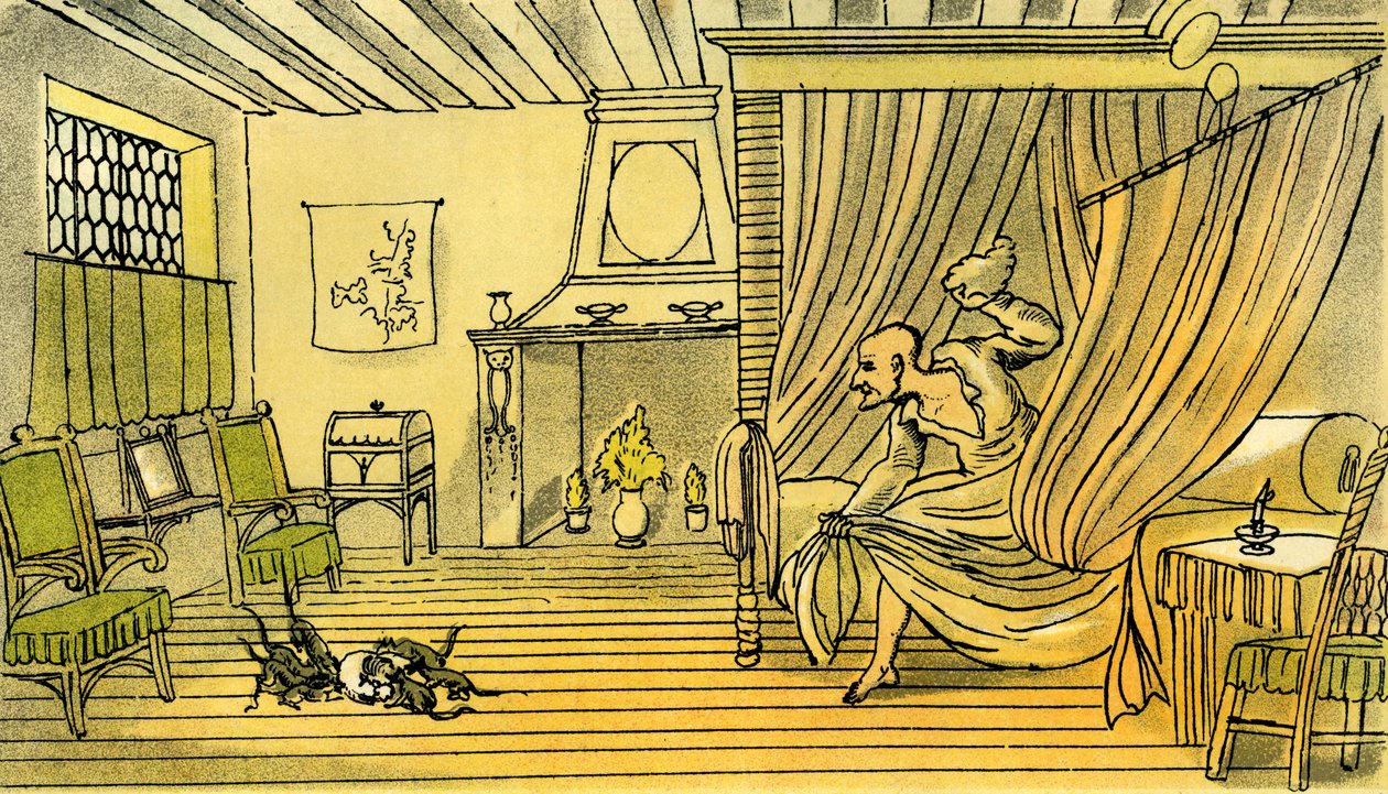 "Dr. Syntax elveszti a parókáját" alkotó: Thomas Rowlandson