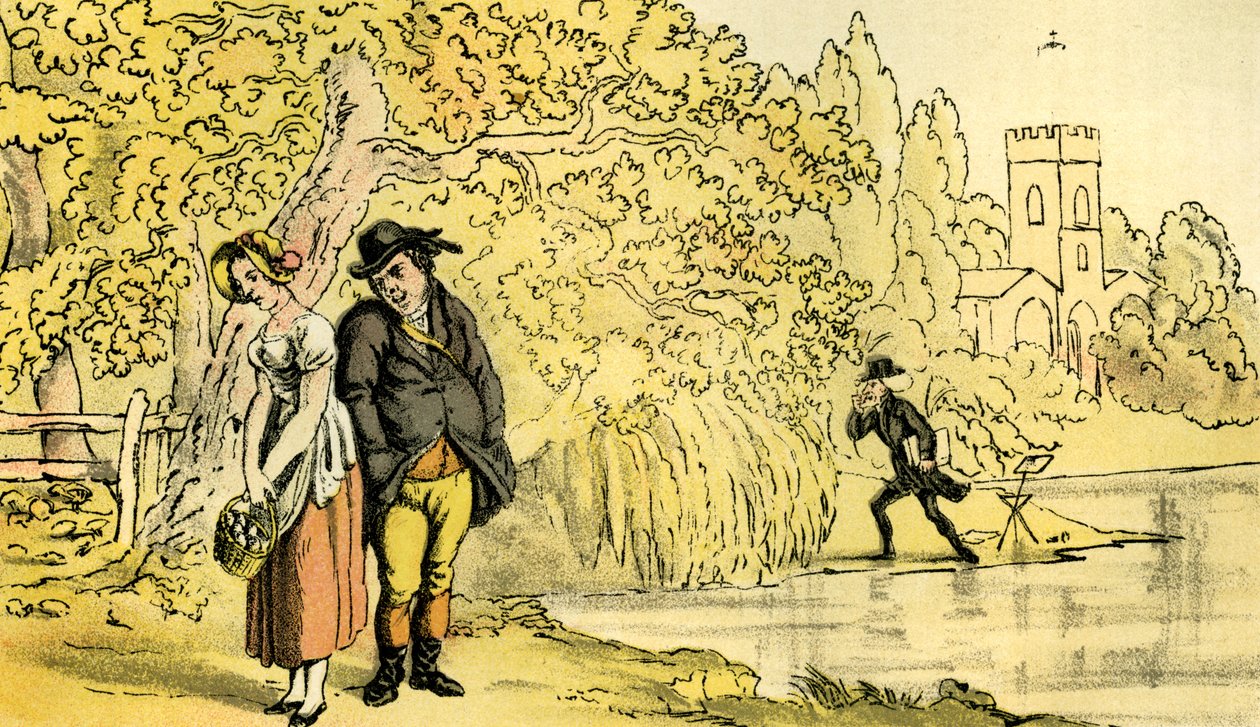 "Dr. Syntax felfedezést tesz" alkotó: Thomas Rowlandson
