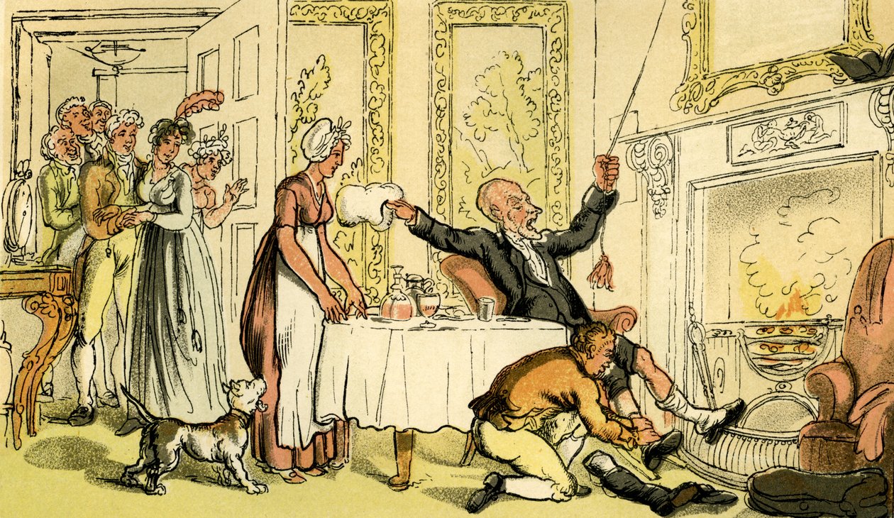 "Dr. Syntax összetéveszti az úri házat fogadóval" alkotó: Thomas Rowlandson