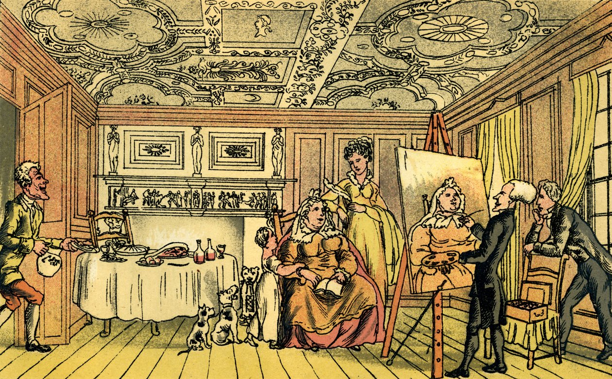 "Dr. Syntax portrét fest" alkotó: Thomas Rowlandson