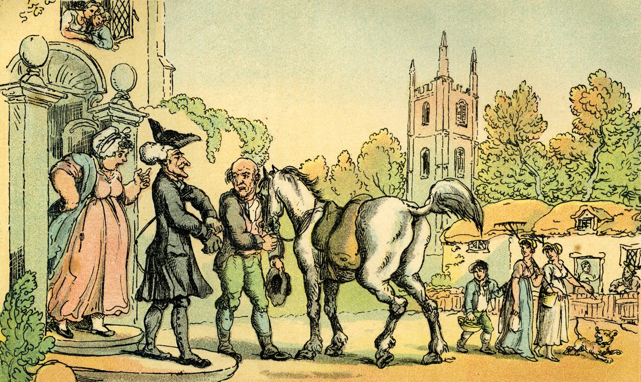 "Dr. Syntax körútjára indul a tavakhoz" alkotó: Thomas Rowlandson