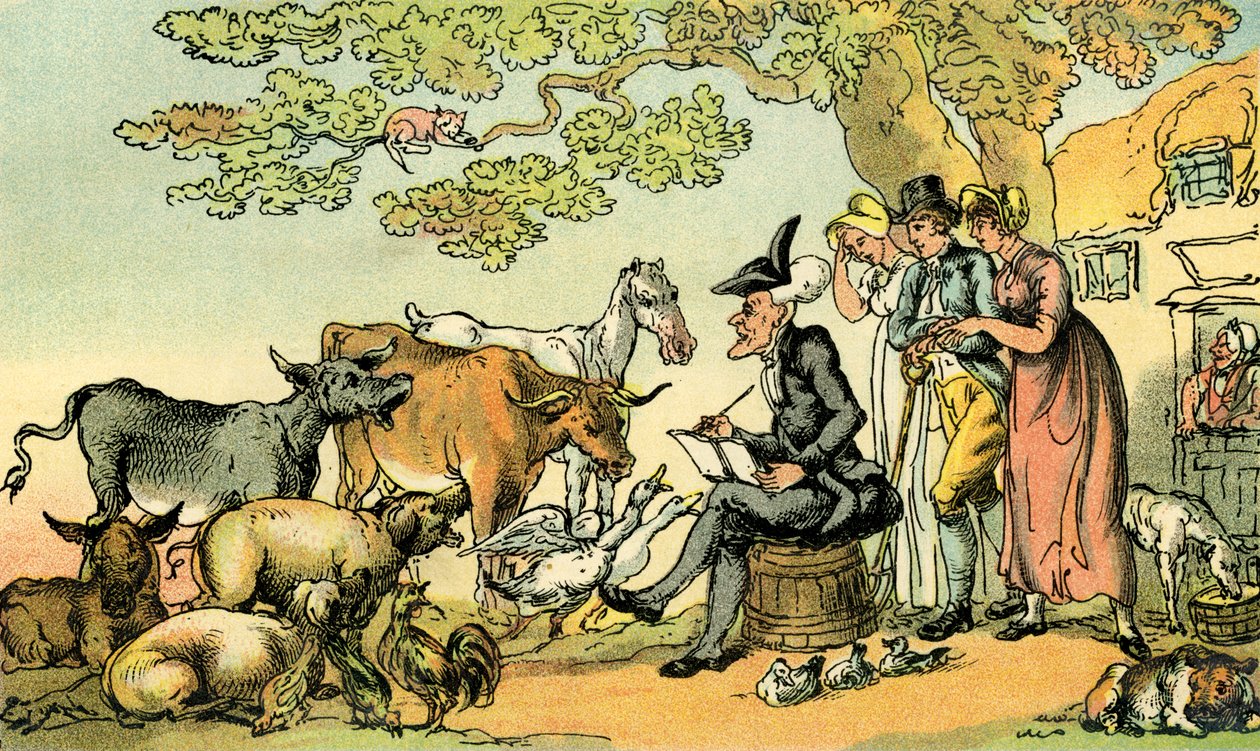"Dr. szintaxis vázlat a természet után" alkotó: Thomas Rowlandson