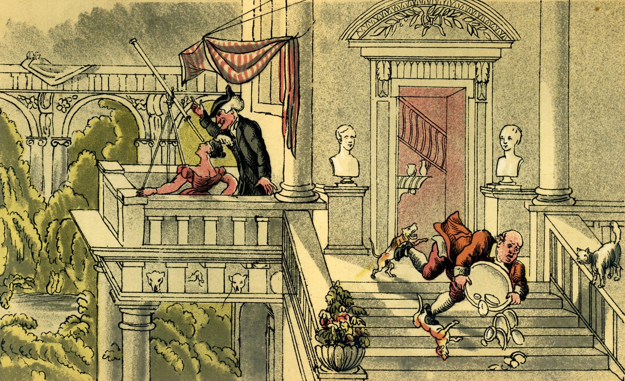 "Dr. Syntax csillagnéző" alkotó: Thomas Rowlandson