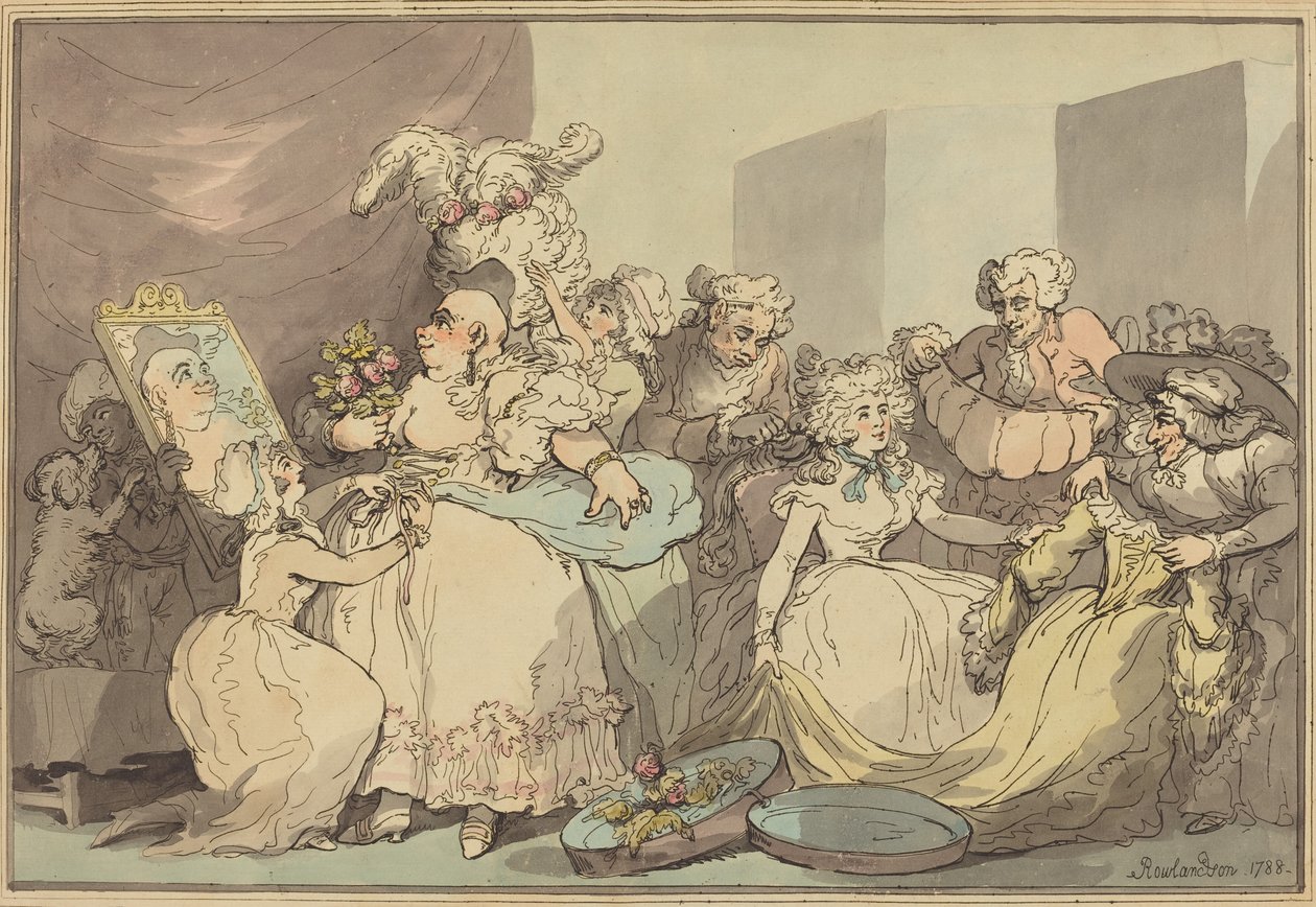 Születésnapi öltözködés, 1788. alkotó: Thomas Rowlandson