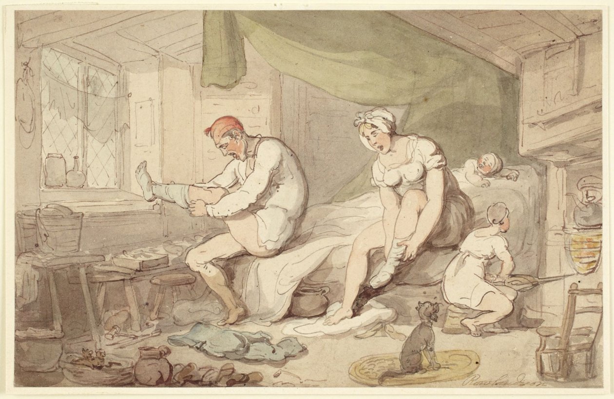 Öltözködési jelenet alkotó: Thomas Rowlandson