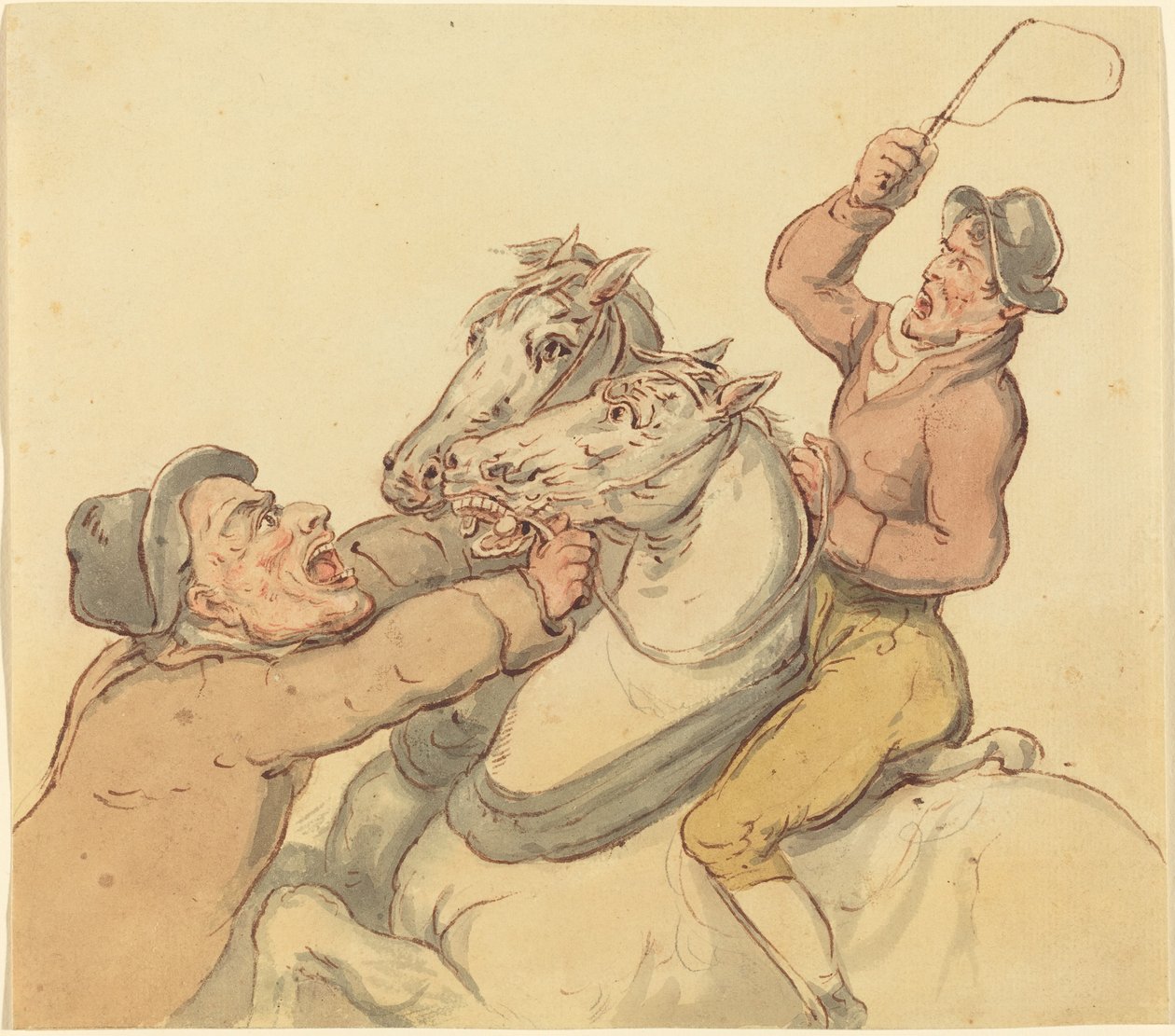 Droverek egy pár nevelő lóval alkotó: Thomas Rowlandson