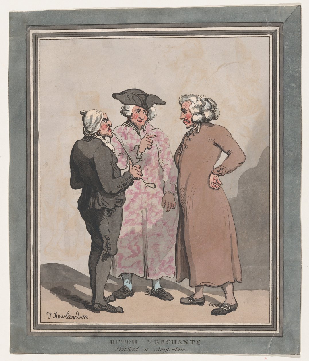 Holland kereskedők vázlatosan Amszterdamban, 1796-97., 1796-97. alkotó: Thomas Rowlandson