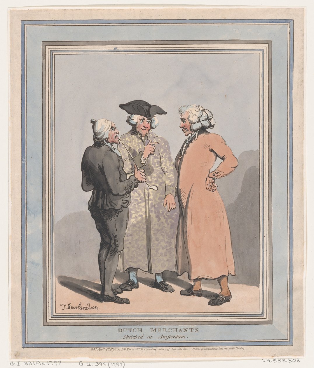 Holland kereskedők vázlatosan Amszterdamban, 1796. április 4., 1796. április 4. alkotó: Thomas Rowlandson