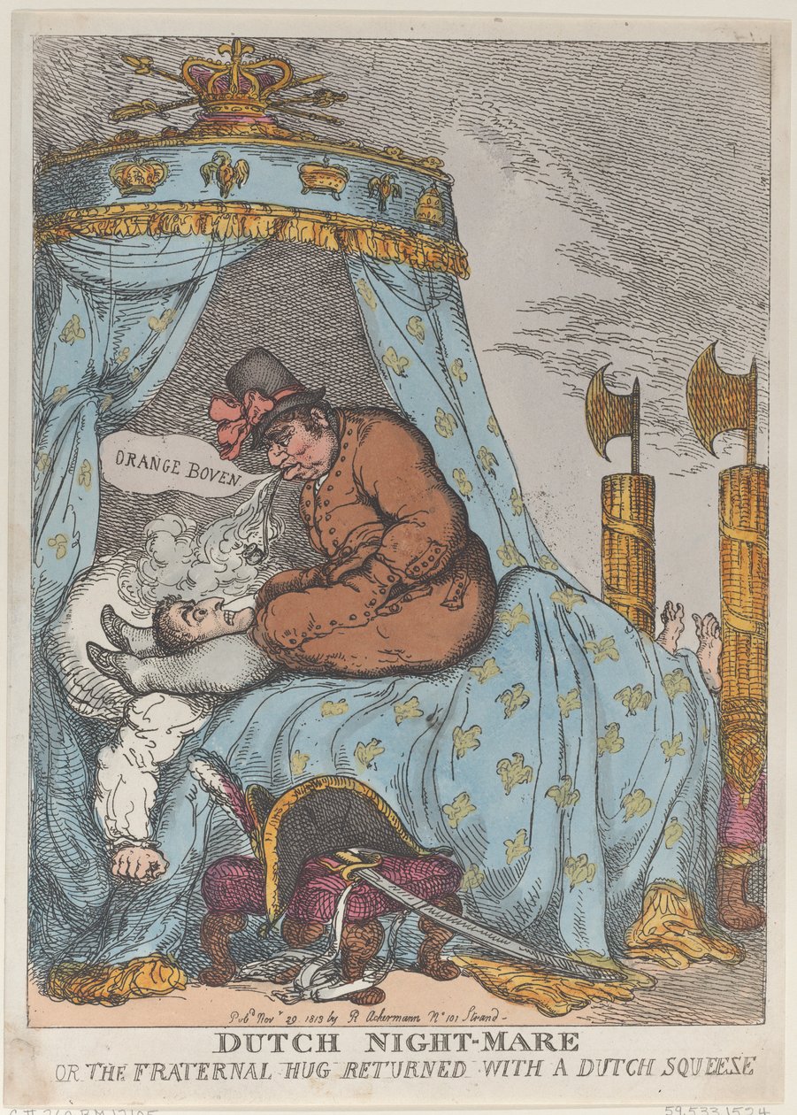 Dutch Night-Mare avagy a testvéri ölelés holland szorítással visszatérve, 1813. november..., november 30. alkotó: Thomas Rowlandson