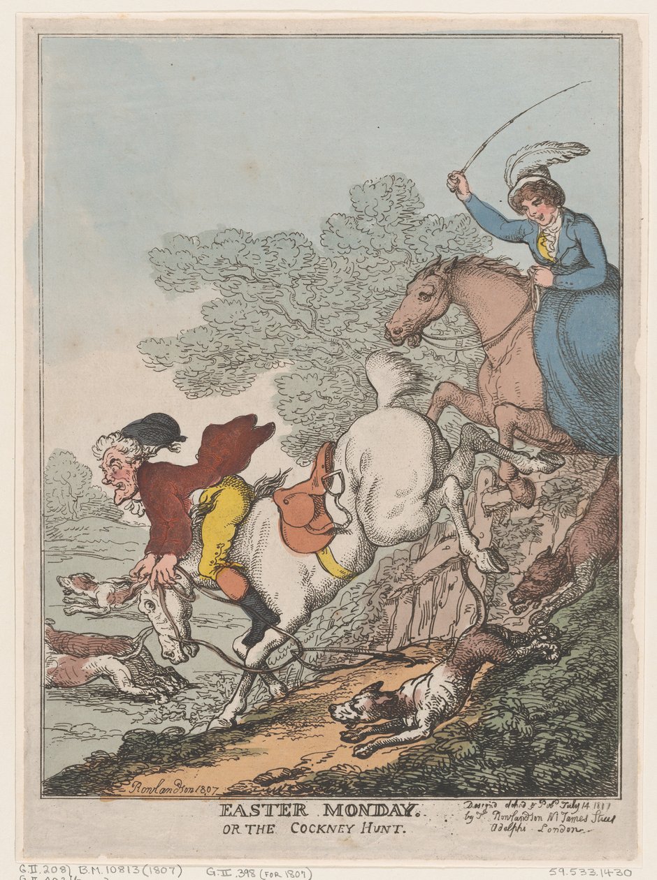 Húsvét hétfő, avagy The Cockney Hunt, 1807. július 14., 1807. július 14. alkotó: Thomas Rowlandson