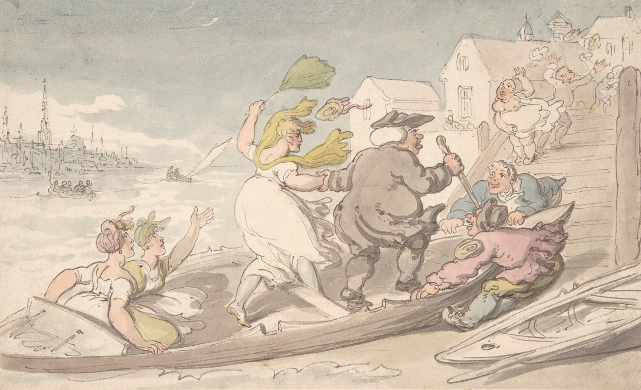 keleti szelek, kb. 1810. alkotó: Thomas Rowlandson.