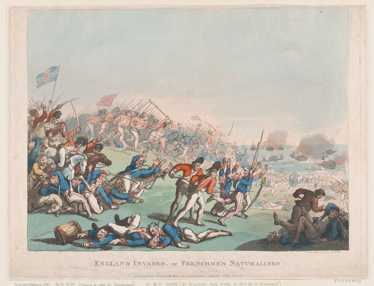 Anglia megszállta vagy franciák honosítása, 1803., 1803. alkotó: Thomas Rowlandson