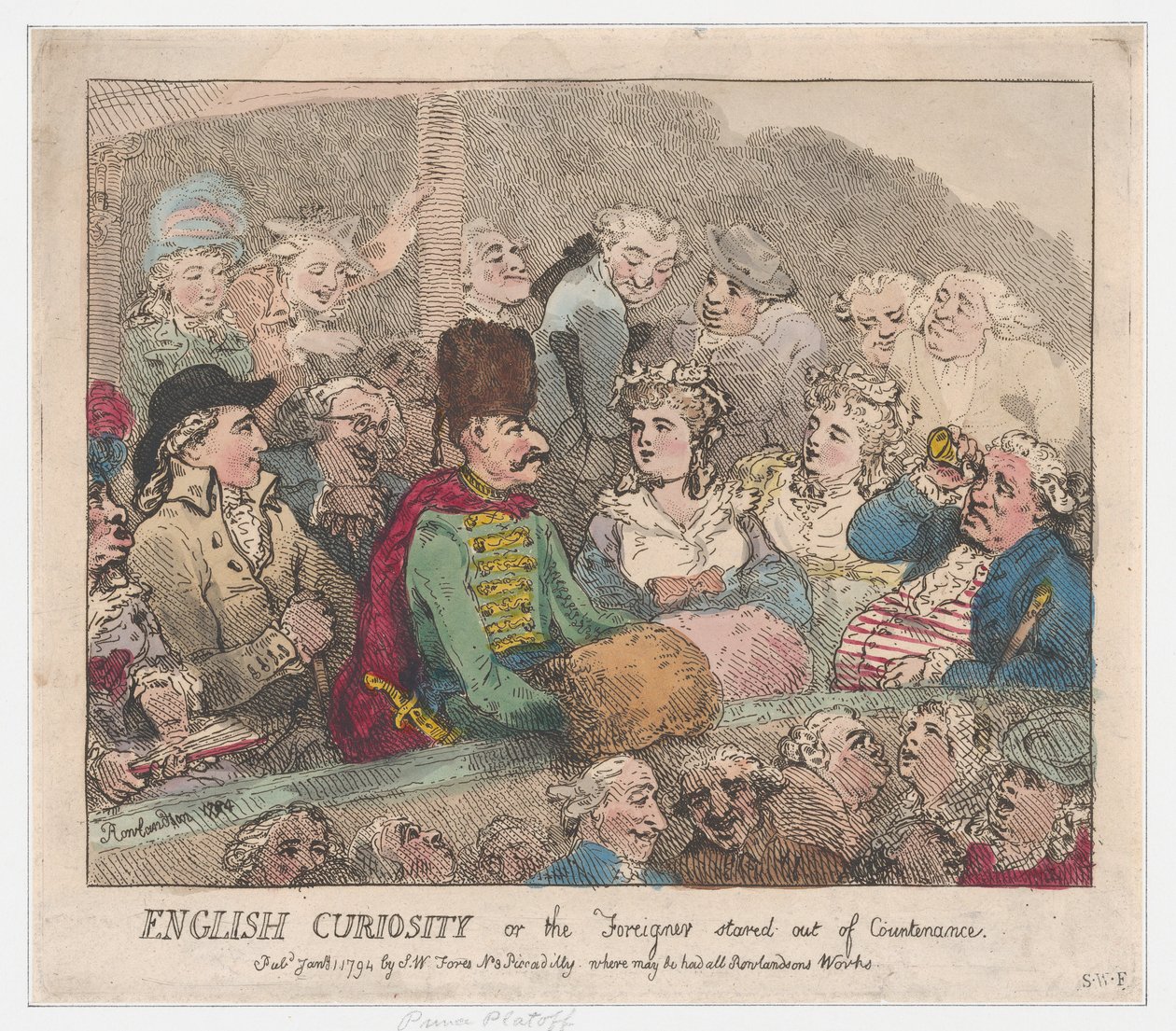 Az angol kíváncsiság avagy az idegen szemből meredt, 1794. január 1., 1794. január 1. alkotó: Thomas Rowlandson