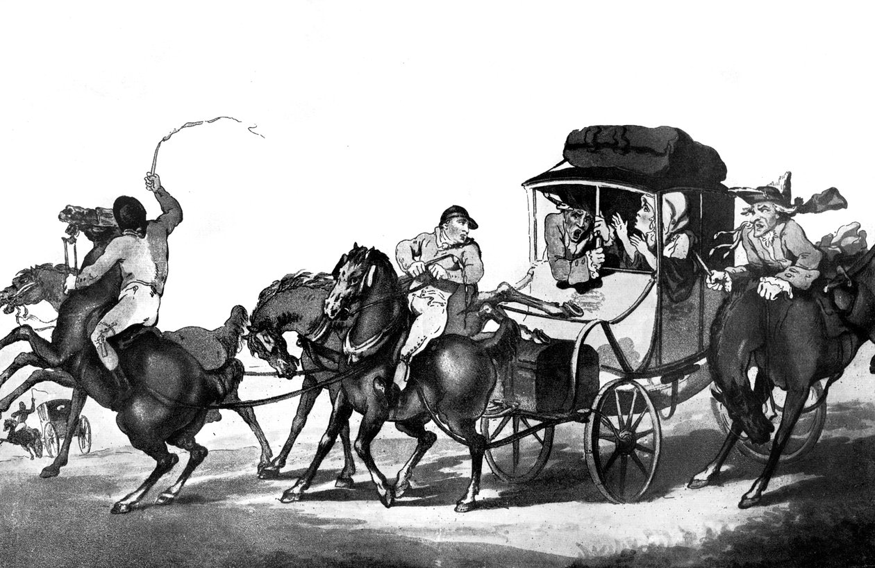 Angol utazás, avagy az első szakasz Doverből, 1785. alkotó: Thomas Rowlandson