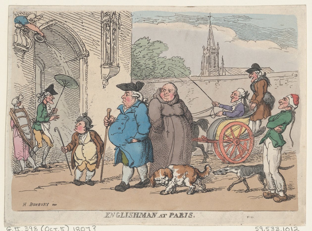 Angol Párizsban, 1807 ., 1807 . alkotó: Thomas Rowlandson