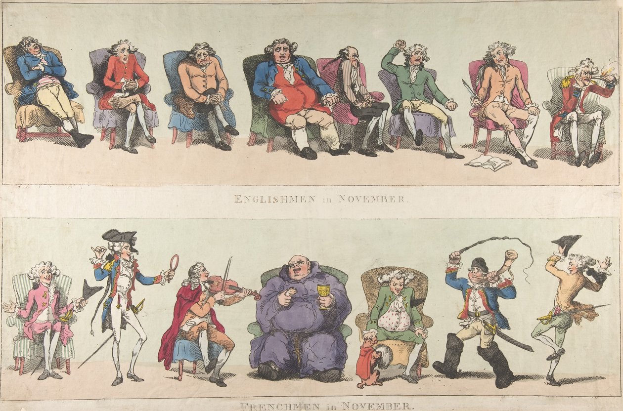 Az angolok novemberben, a franciák novemberben, 1788. november 25-én, 1788. november 25-én. alkotó: Thomas Rowlandson
