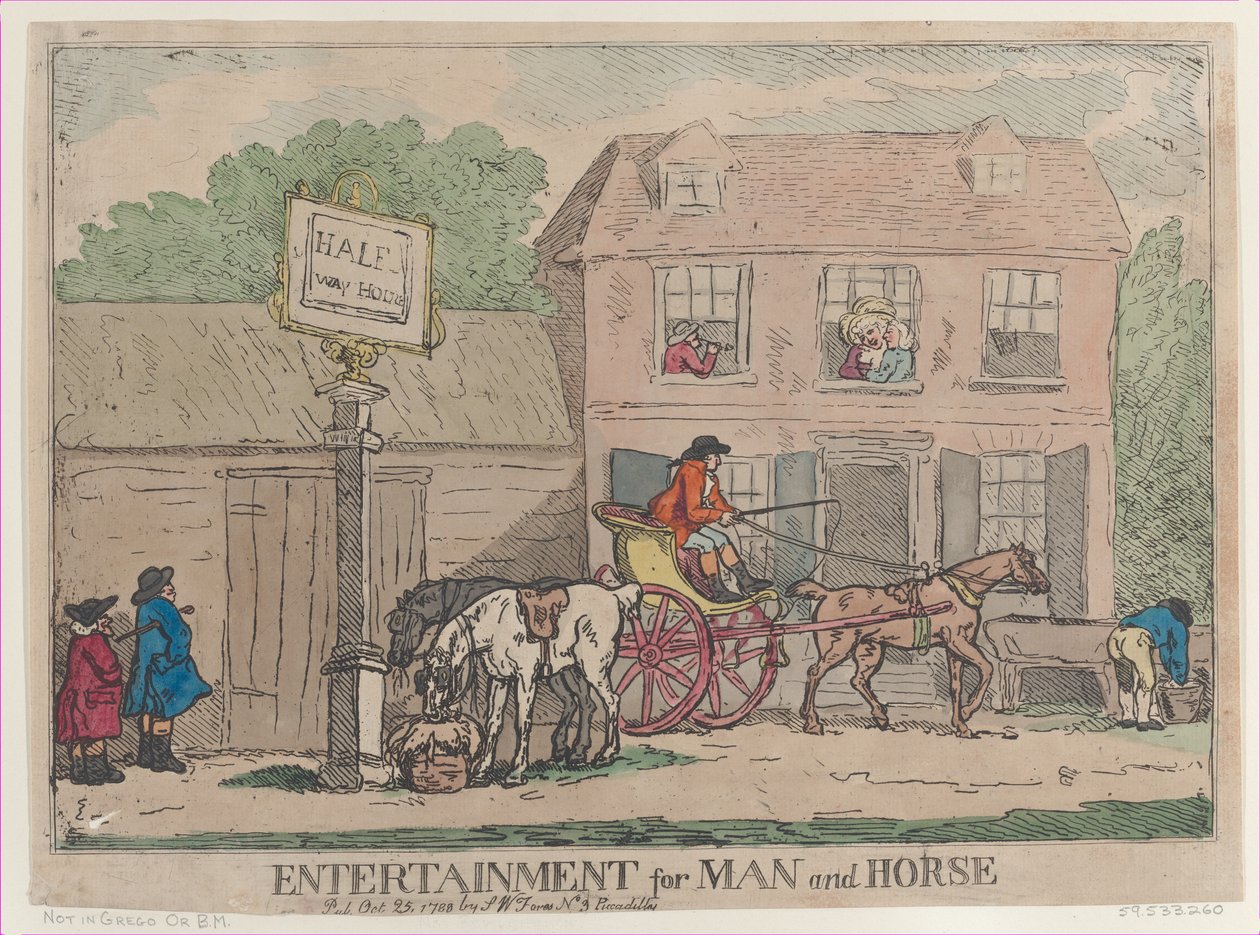Szórakozás embernek és lónak, 1788. október 25., 1788. október 25. alkotó: Thomas Rowlandson